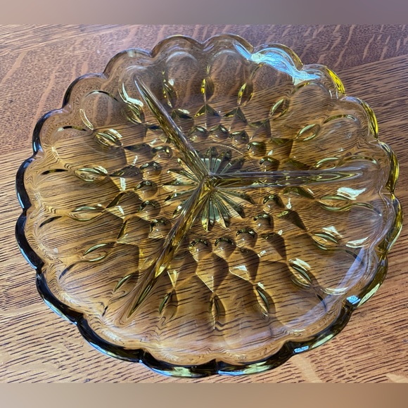 Anchor Hocking Divided Tray Amber Tri-Section Fairfield Glass Vintage Dish Tray - Picture 16 of 16